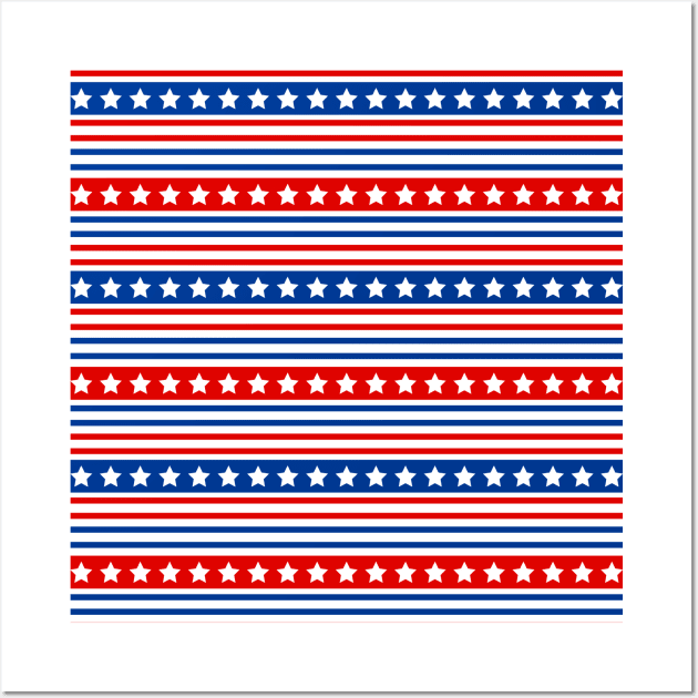 USA Flag Stripe Wall Art by aquariart